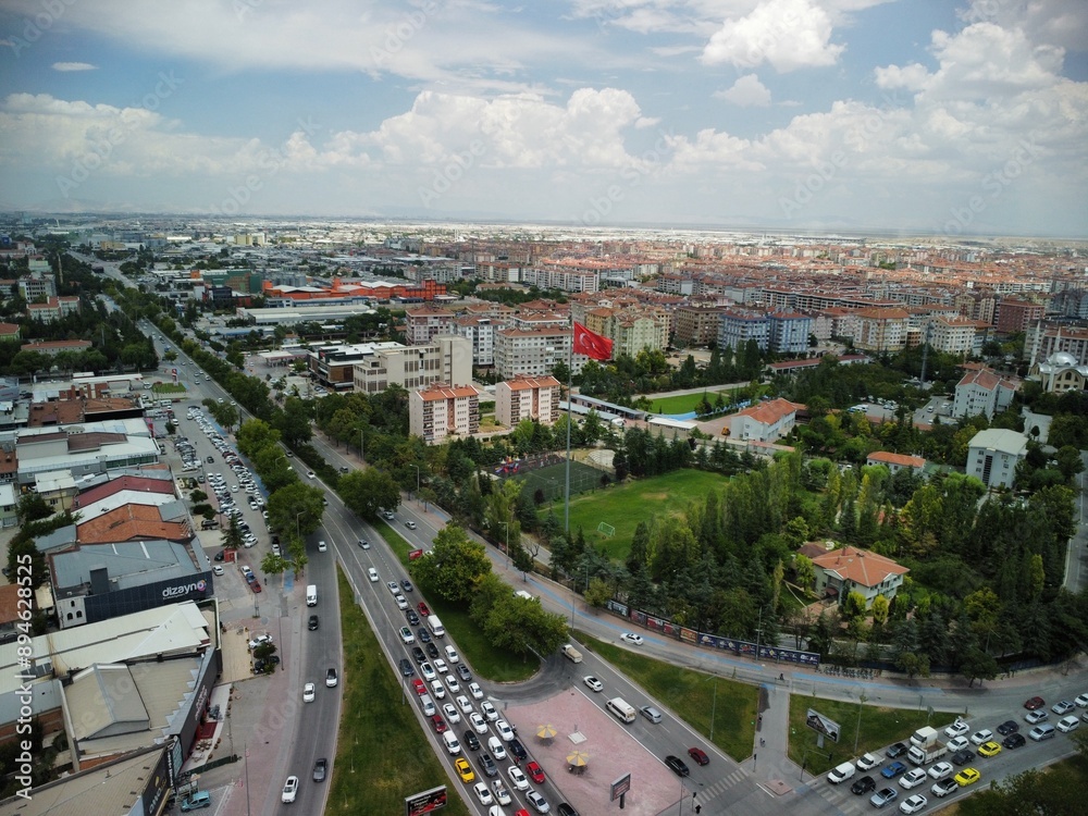 Obraz premium Konya City View taken from the air with a drone
