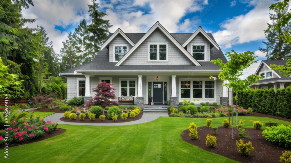 Beautiful Home With Lush Green Lawn and Landscaping. Beautiful Home With Lush Green Lawn and Landscaping.