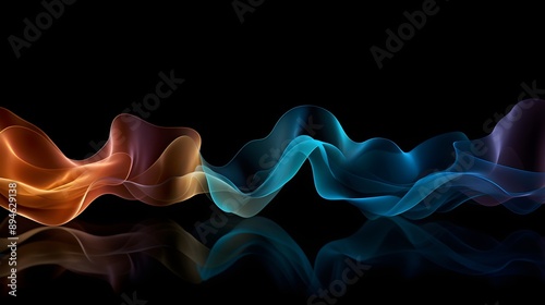 colored musical waves in black background UHD Wallpaper