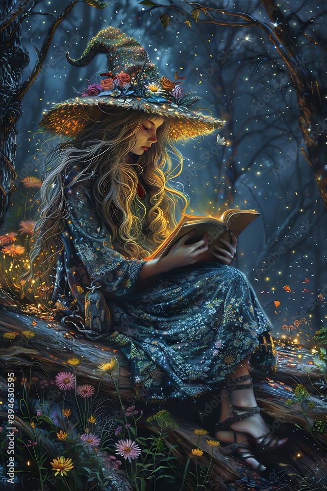 beautiful fairy tale with a book and a magic tree. beautiful fairy tale with a book and a magic tree.