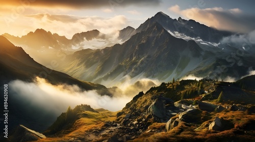 Fototapeta Naklejka Na Ścianę i Meble -  A beautiful landscape photography of Tatry mountains UHD Wallpaper