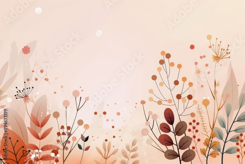 Abstract Floral Background With Pink and Red Hues