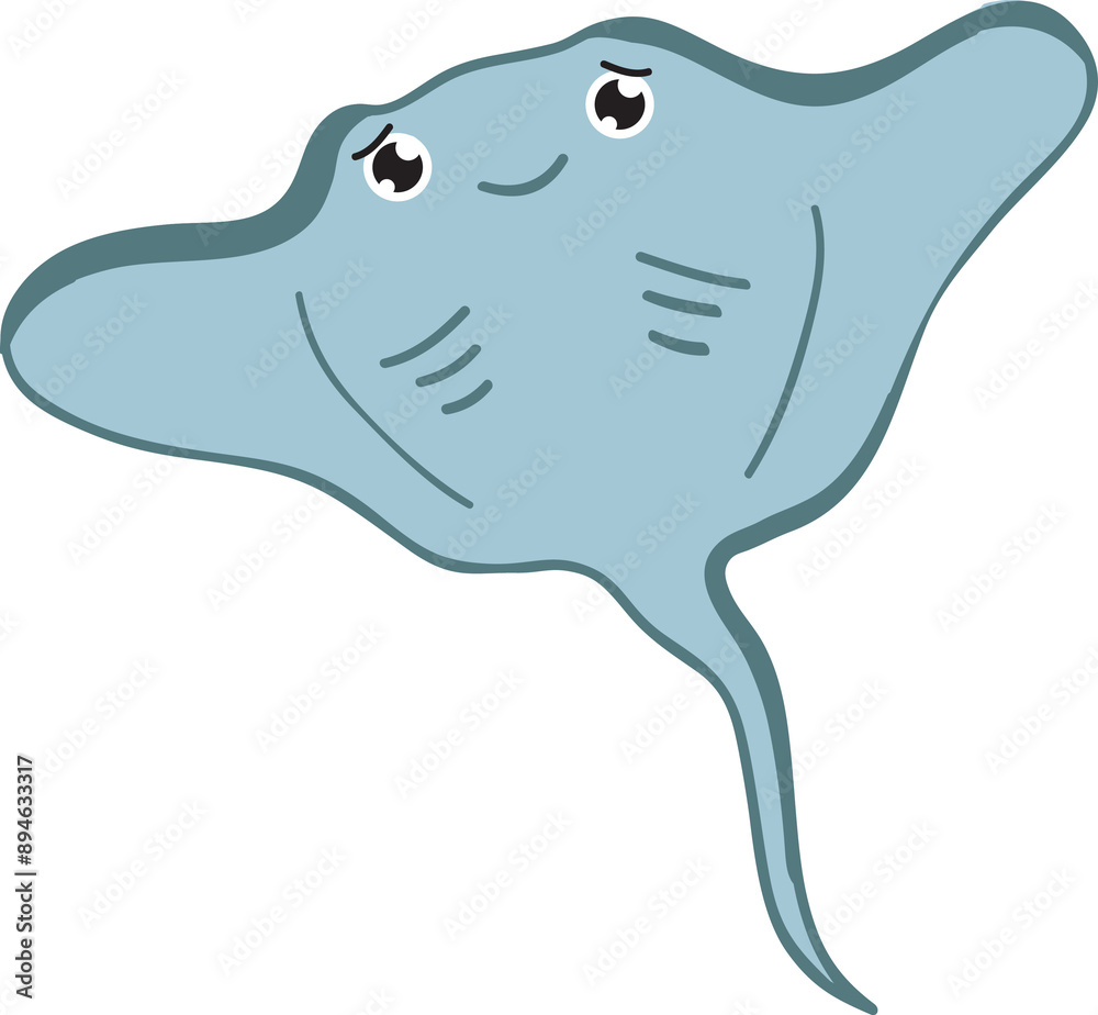 cute stingray cartoon, fish sea animal. cute stingray cartoon, fish sea animal.