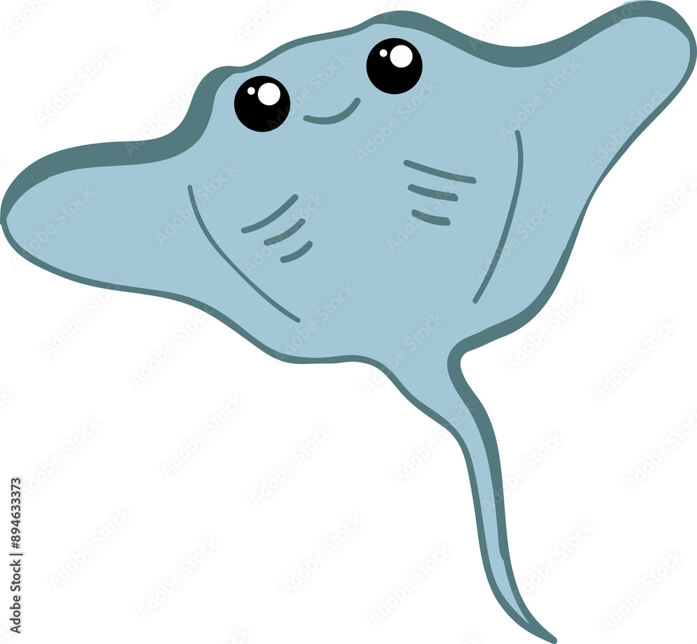 cute stingray cartoon, fish sea animal. cute stingray cartoon, fish sea animal.