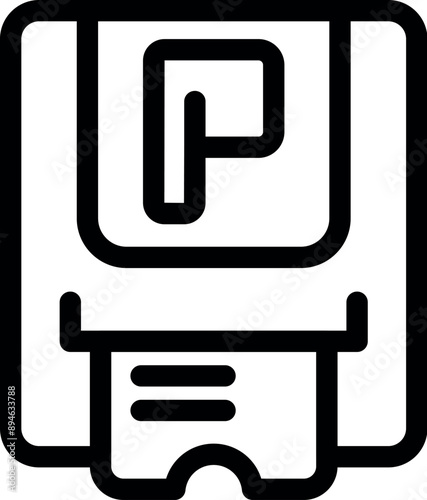 Parking ticket issuing machine printing a paper receipt for payment