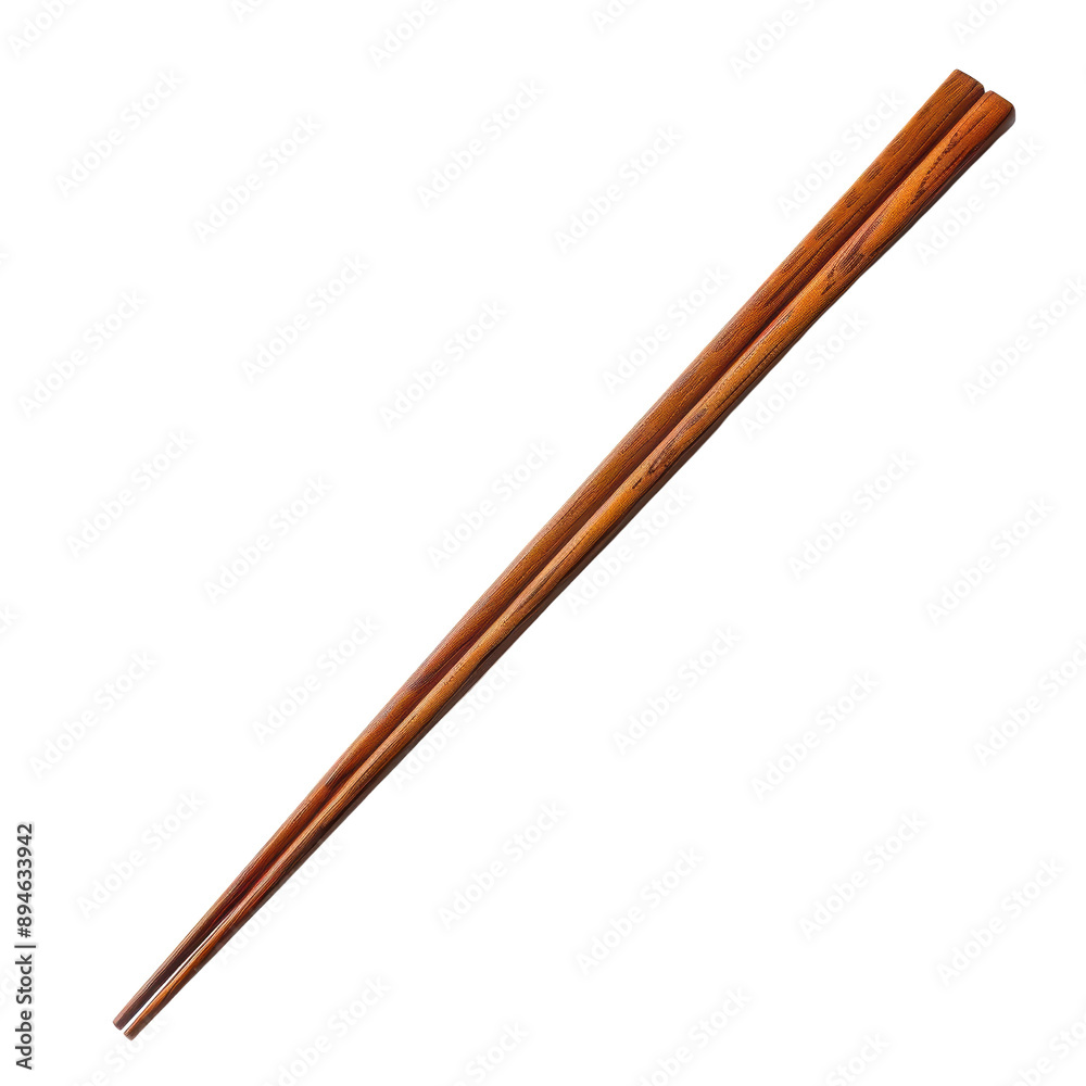 A pair of chopsticks with a wooden handle A pair of chopsticks with a wooden handle