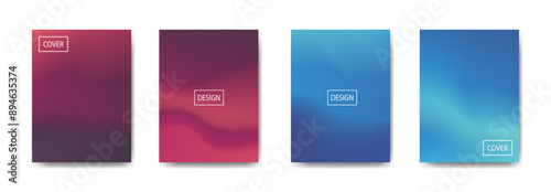 set of abstract background with beautiful gradation color, colorful background for poster flyer banner backdrop.vertical banner.cool fluid background vector illustration