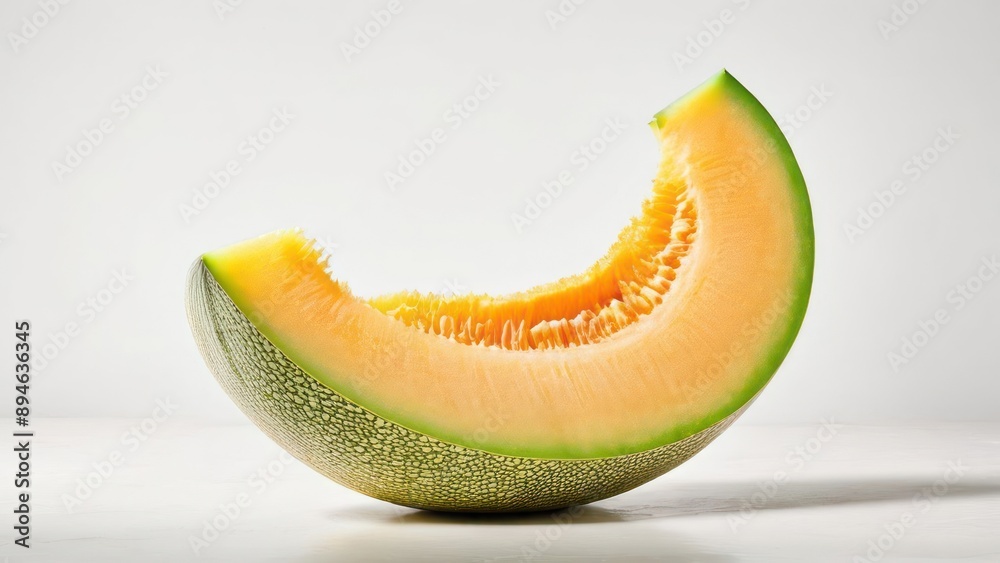 a melon that is cut in half on a table a melon that is cut in half on a table