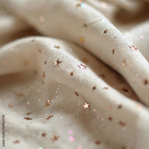 Beige Fabric With Star Pattern