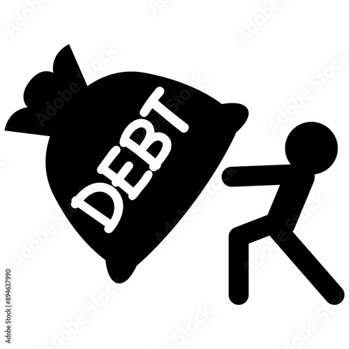 Debt icon vector illustration graphic design