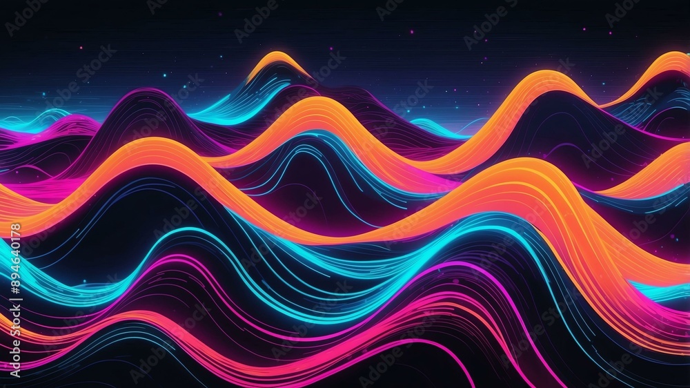 abstract waves retro neon abstract waves retro neon