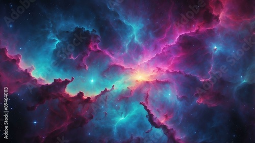 abstract nebula retro neon