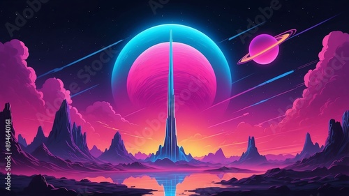 abstract stratosphere retro neon