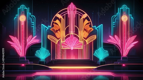 art deco retro neon