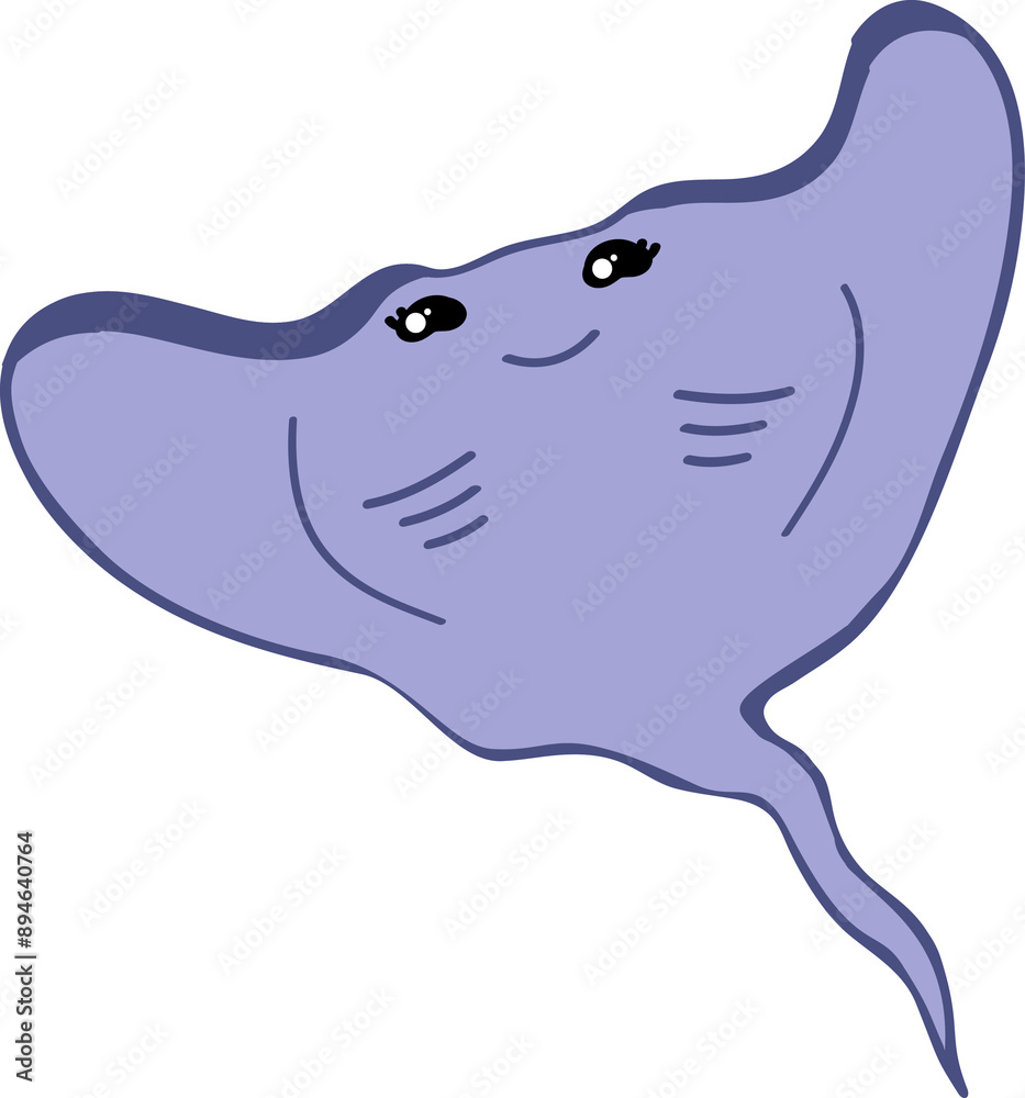 cute stingray cartoon, fish sea animal. cute stingray cartoon, fish sea animal.