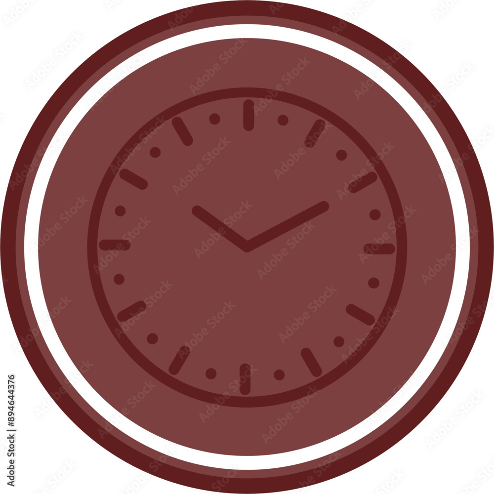 Clock Vector Line Maroon Double Circle White Maroon Clock Vector Line Maroon Double Circle White Maroon