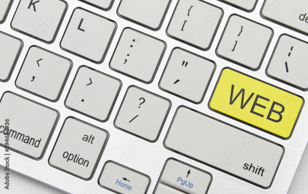black text web on the keyboard on a grey background. black text web on the keyboard on a grey background.