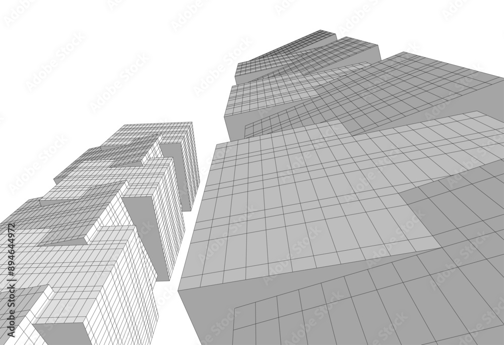 Modern architecture building 3d illustration Modern architecture building 3d illustration