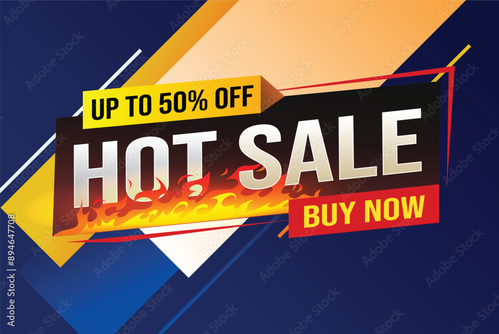Naklejka premium Hot sale buy now super sale poster banner graphic design icon logo sign symbol social media website coupon