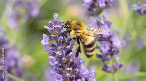 Bee Collecting Pollen From Lavender.