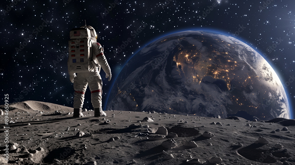 Obraz premium astronaut at the moon