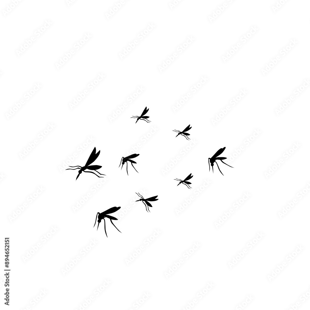 Fototapeta premium group flying mosquitoes
