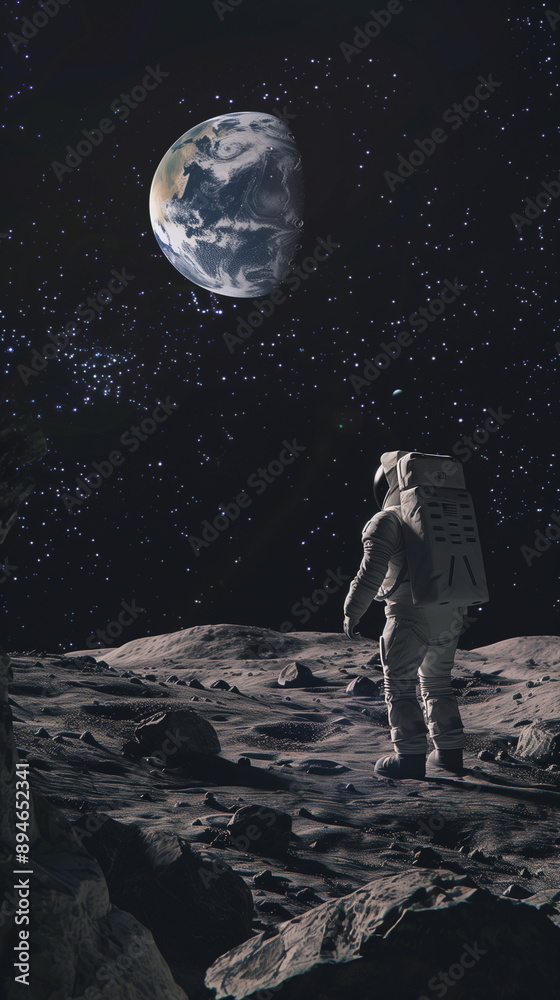 Obraz premium astronaut at the moon