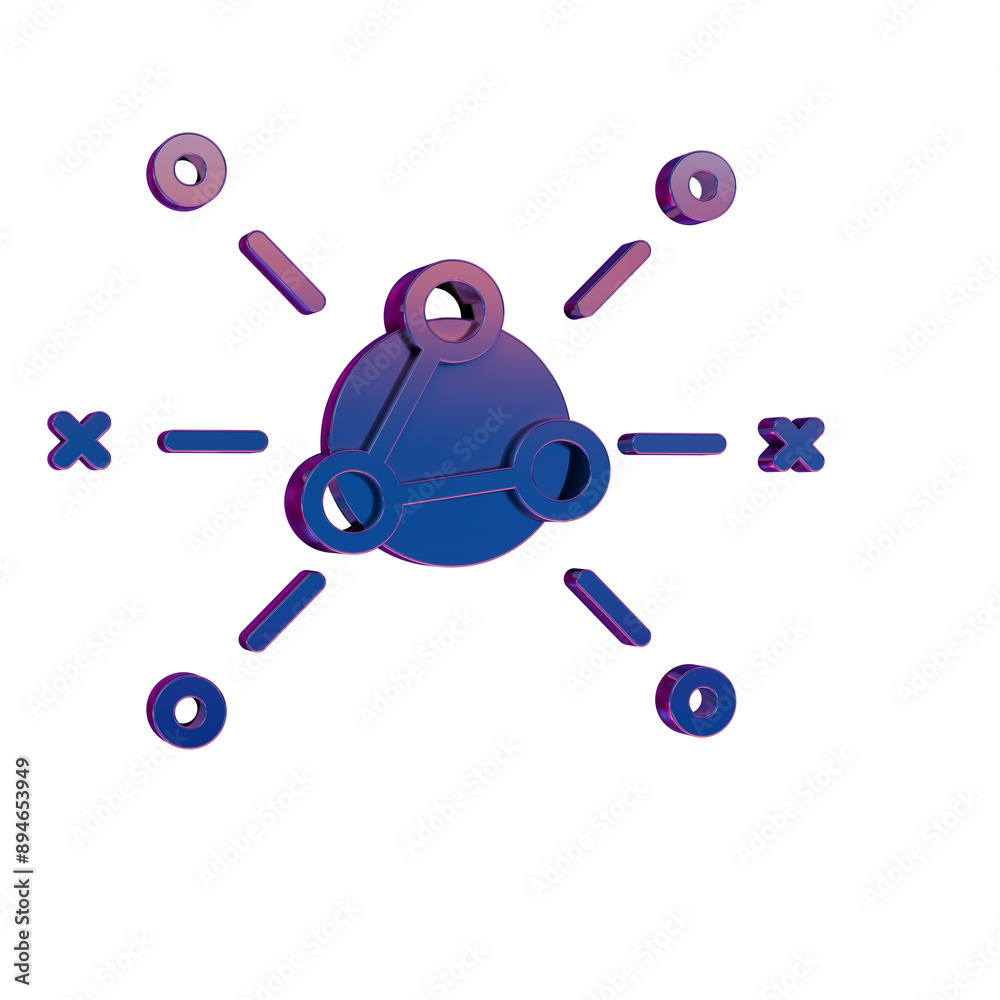 3D Neon Retro Icon Share symbol