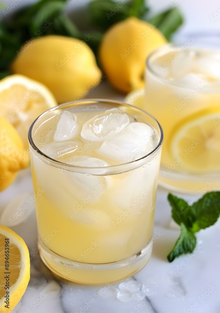 Refreshing Lemonade With Ice and Mint Refreshing Lemonade With Ice and Mint