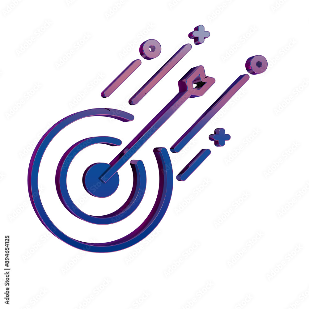 3D Neon Retro Icon Target symbol 3D Neon Retro Icon Target symbol