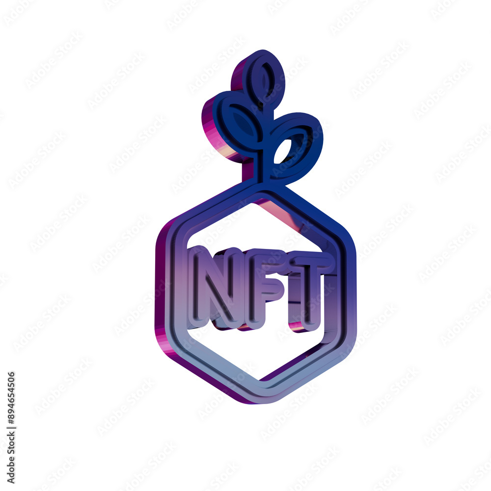 NFT Security Shield Icon in Neon Gradient Style.. NFT Security Shield Icon in Neon Gradient Style..