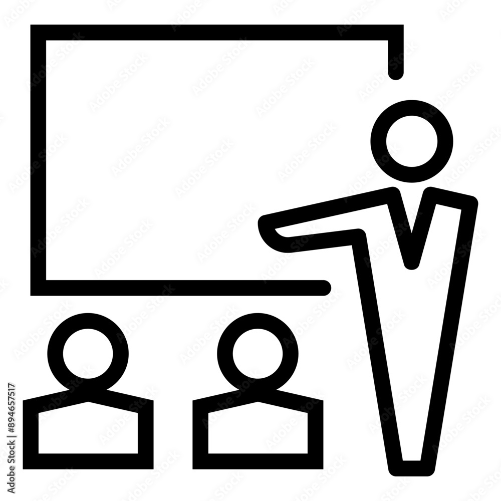 Presentation icon in thin line style. Vector illustration graphic design Presentation icon in thin line style. Vector illustration graphic design
