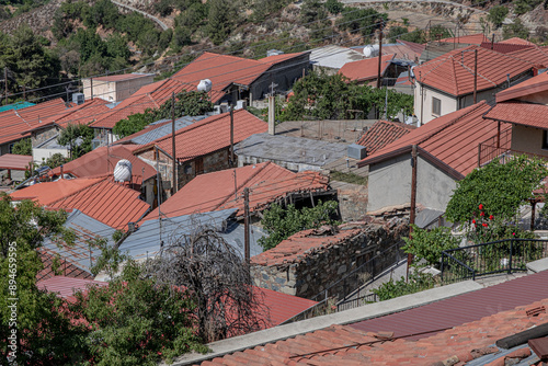 Traditional town of Kyperounta, third highest on the island, and the tiny village of Chandria, second highest, both located in Pitsilia region, east of Mount Olympos, Cyprus photo