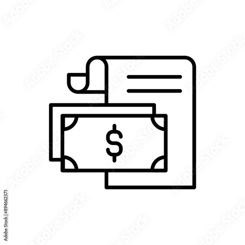 Budget report outline icons, minimalist vector illustration ,simple transparent graphic element .Isolated on white background
