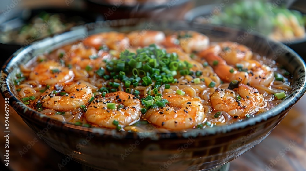 Penang'S Popular Street Food, Hokkien Mee Or Prawn Soup Noodle, Steaming Hot And Ready To Eat Penang'S Popular Street Food, Hokkien Mee Or Prawn Soup Noodle, Steaming Hot And Ready To Eat