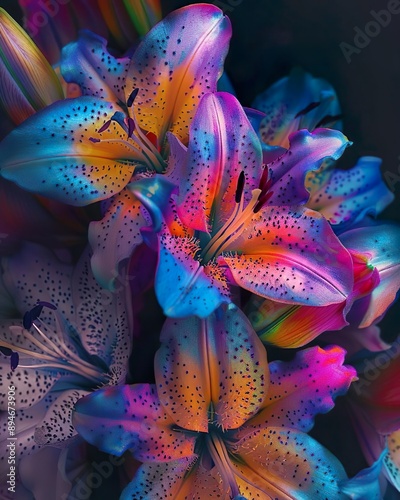 Colorful Abstract Lilies © Hapun