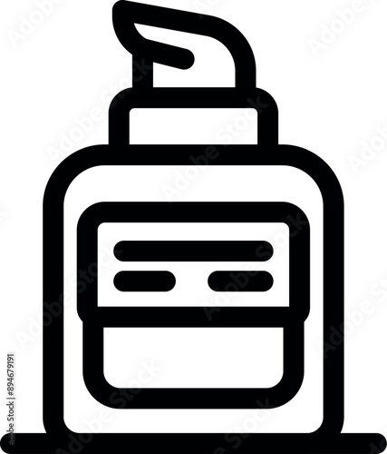 Dispenser bottle spraying liquid soap for hand washing and hygiene