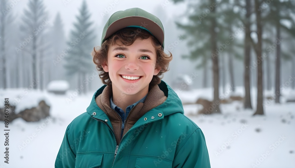 A Portrait of a Smiling Boy with Brown Curls A Portrait of a Smiling Boy with Brown Curls