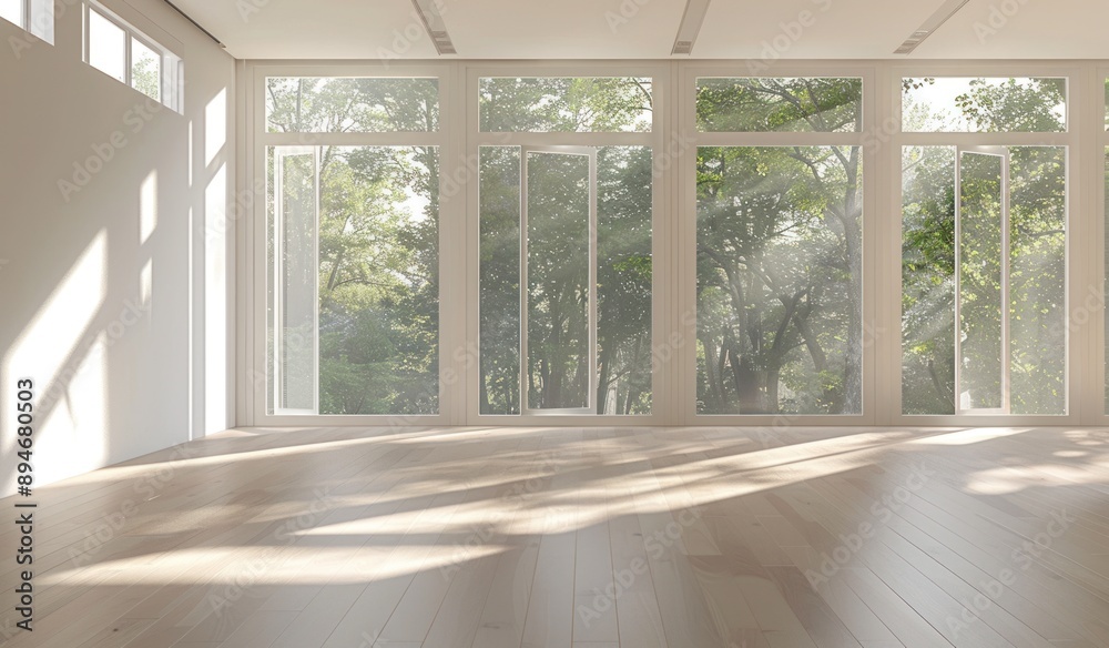 Spacious Room with Large Windows and Sunlight Spacious Room with Large Windows and Sunlight