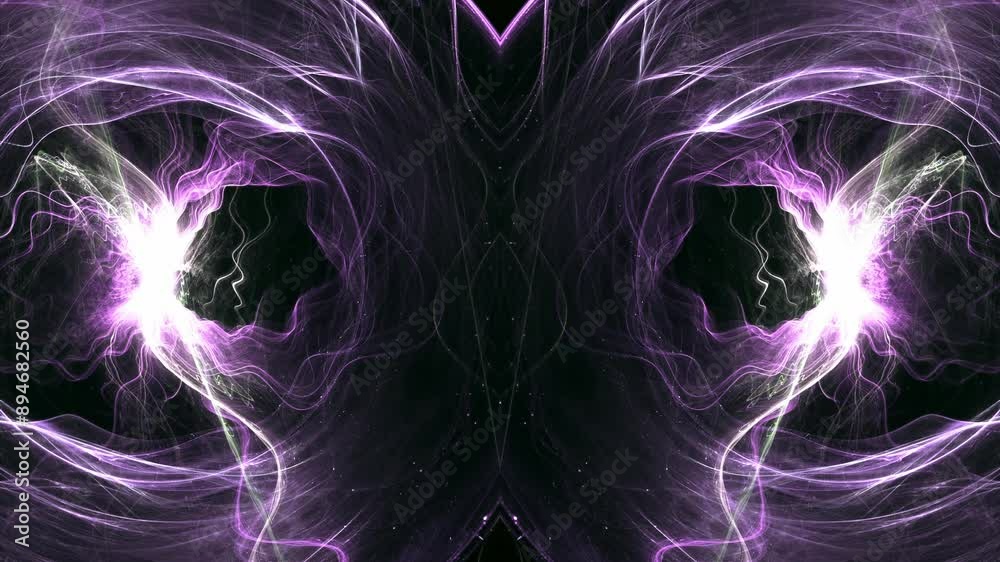 brilliante energievoll leuchtende kugelförmige Lichteffekte - Licht, abstrakt, dynamisch, Technologie, Wissenschaft, Reaktion, , blau, lila, violett, schwarz