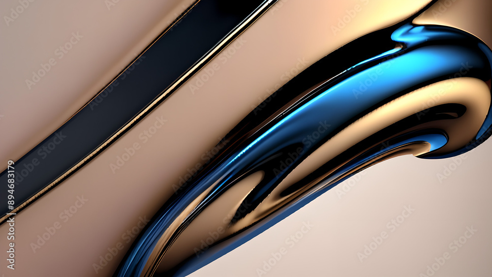 abstract background with smooth undulating lines, shimmering blue and bronze hues, evoking liquid metal and futuristic glossy surface abstract background with smooth undulating lines, shimmering blue and bronze hues, evoking liquid metal and futuristic glossy surface