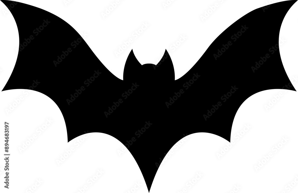 Fototapeta premium Halloween Bat Silhouette | High Resolution Monochrome Isolated on Transparent Background
