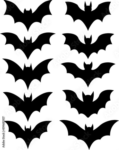 Halloween Bat Silhouettes | Monochrome Vector SVG