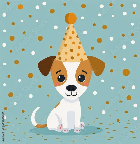 Dog Wearing Party Hat