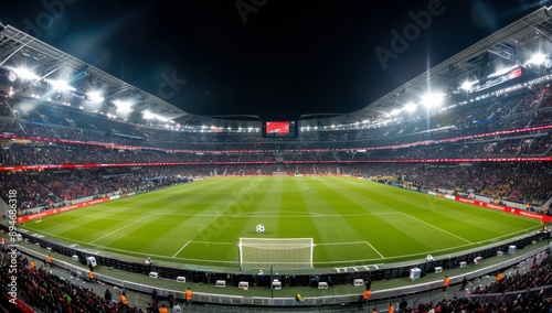 Empty Stadium Before Night Game