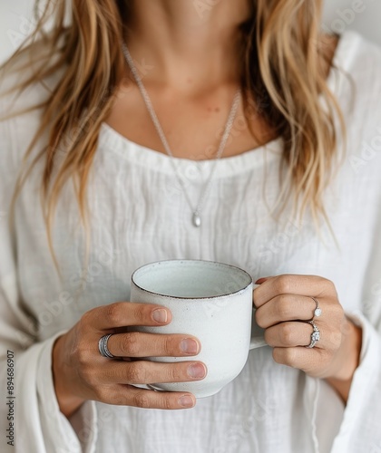 Woman Holding a Cup of Coffee