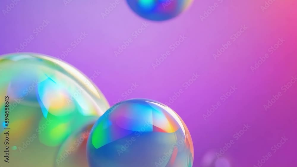 Close-up of a bright, translucent sphere with a pink background.