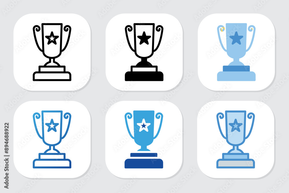 trophy icons with various design styles trophy icons with various design styles