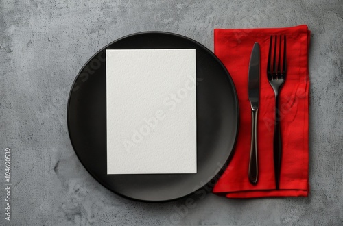 Table Setting With Fork and Napkin