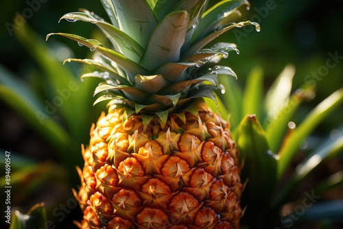 Obraz na płótnie Focus on the Central Maduro Pineapple, generative IA w salonie